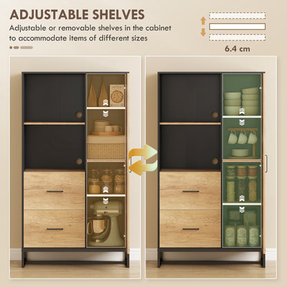 Kitchen Storage Cabinet, Pantry Cupboard with Shelves, Drawers