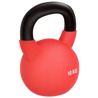 Kettlebell, 10kg Kettle Bell with Non-Slip Handle for Home Gym Weight Lifting and Strength Training, Red