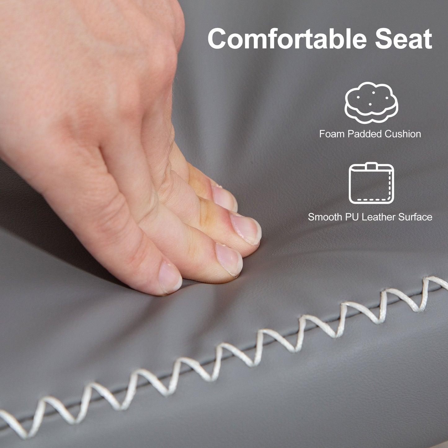 Shoe Bench, PU Leather Shoe Storage Bench for Entryway, Grey