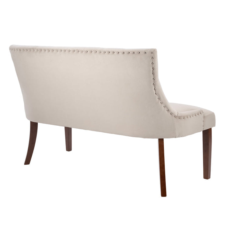 Torino Bench – Taupe – Walnut Legs