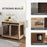 Dog Crate Furniture, Dog Cage End Table with Sliding Barn Door, Dog Pet Kennel for Large Dogs, 98 x 60 x 78cm, Walnut Brown