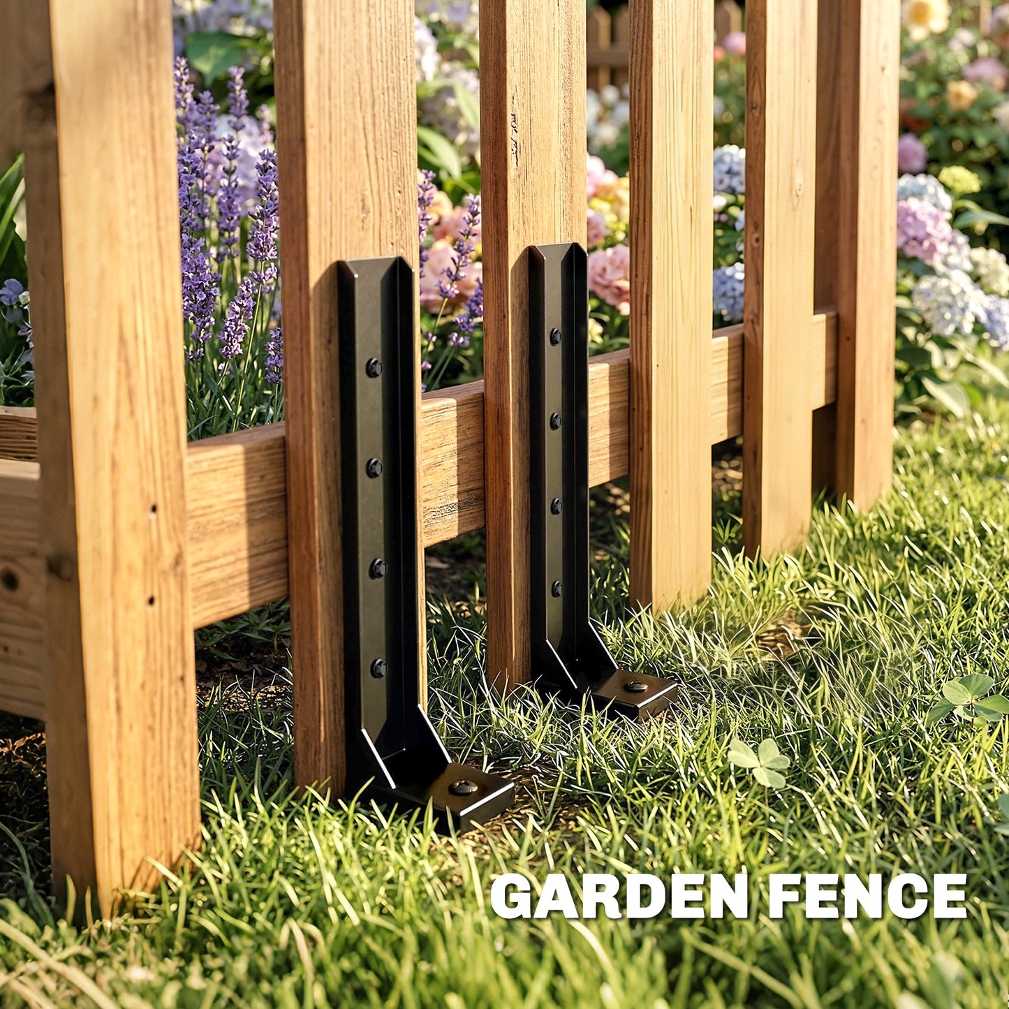 2 Pack Fence Post Repair Kit, 81 cm Heavy Duty Metal Fence Post Support with Nails Drill, Garden Ground Stake Spikes for Repairing Damaged Broken Gate, Posts, Sign Posts or Mailbox