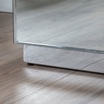 Harper Mirrored Side Table – Silver Details