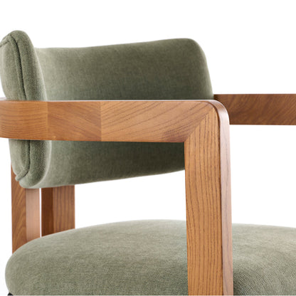 Jolie Dining Chair – Sage Green – Chestnut Frame