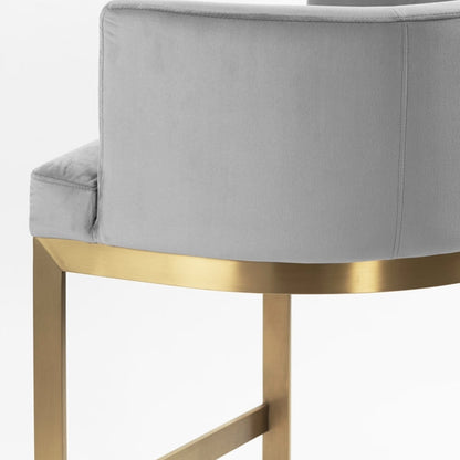 Lasco Bar Stool – Dove Grey - Brushed Brass Base