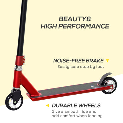 Stunt Scooter Entry Level Tricks Scooter for 14+ Beginners, Red