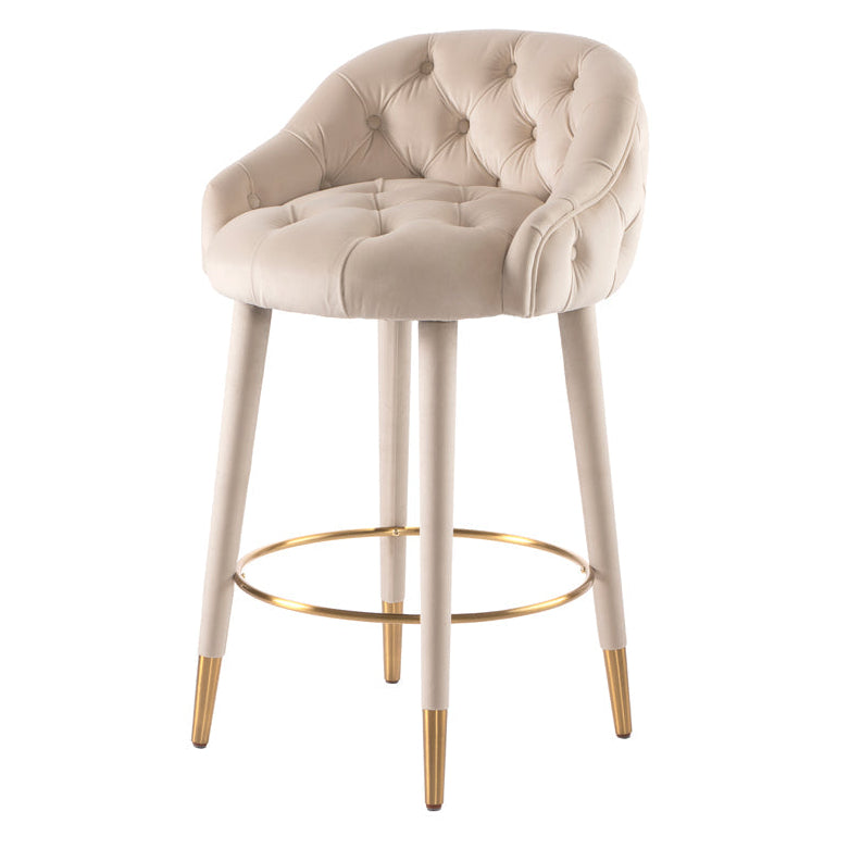 Sophia Counter stool - Chalk - Brass caps