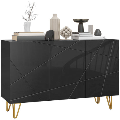 Freestanding Storage Cabinet with Adjustable Shelves for Living Room