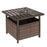 Outdoor Rattan Wicker Patio Coffee Table w/ Umbrella Hole Suitable for Garden Backyard Brown