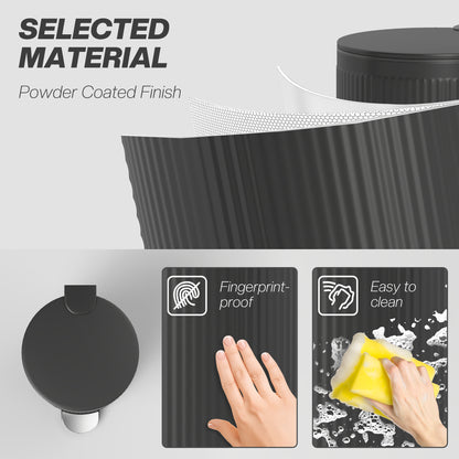 Kitchen Bin, 30 Litre Pedal Rubbish Bin with Removable Bucket, Black