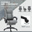 PU Leather Office Chair, Swivel Computer Chair with Footrest, Wheels, Adjustable Height, Grey