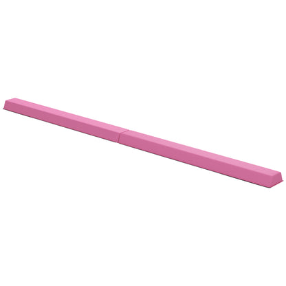7.7FT Folding Gymnastics Balance Beam with Anti-Slip Base, Pink
