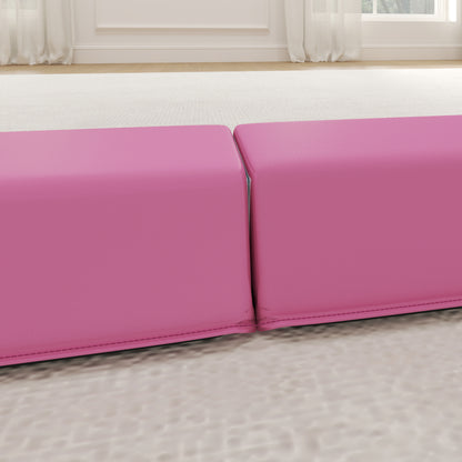 7.7FT Folding Gymnastics Balance Beam with Anti-Slip Base, Pink