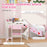 Children Study Table and Chair w/ Storage, Pull-out Drawer - Pink