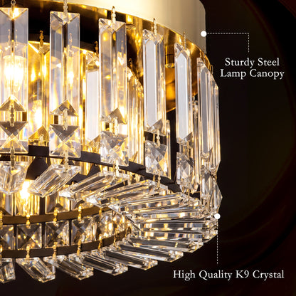 Crystal Ceiling Light with 225 Crystal Pendants, Gold Tone