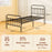 3ft Metal Single Platform Bed Frame w/ Underbed Storage Headboard Black