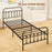 3ft Metal Single Platform Bed Frame w/ Underbed Storage Headboard Black