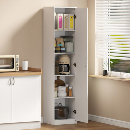 5-Tier Pantry Storage Cabinet with Adjustable Shelves for Dining Room