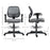 Drafting Chair Tall Office Fabric Standing Desk Chair with Adjustable Footrest Ring, Arm, Swivel Wheels, Grey