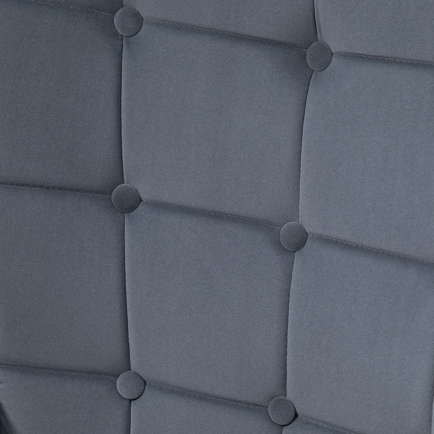 Button Tufted Armchair with Footstool and Gold Tone Steel Legs Dark Grey