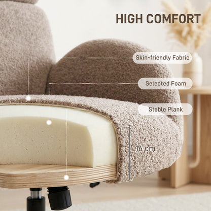 Swivel Armchair with Footstool, Rocking Accent Chair, Light Brown