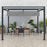 3 x 4m Retractable Pergola, Garden Gazebo Shelter with Aluminium Frame, for Grill, Patio, Deck, Grey