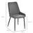 Set Of 2 Quilted PU Leather Dining Chairs with Metal Frame 4 Legs Foot Caps Home Seating Modern Stylish Executive Grey