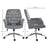 Linen Computer Chair with Armrest, Modern Swivel Chair with Adjustable Height, Grey