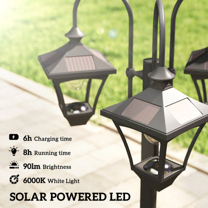 Solar Lamp Post Dusk-to-Dawn Sensor 185 cm Black