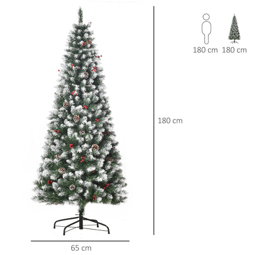 6FT Artificial Christmas Tree Xmas Indoor Decoration w/ Pinecone