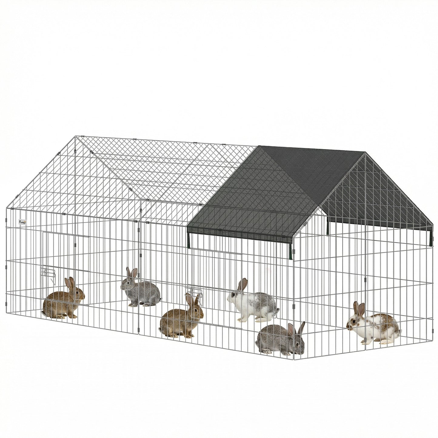 Rabbit Run, Pet Playpen w/ Protective Cover, 180 x 75 x 75 cm, Black