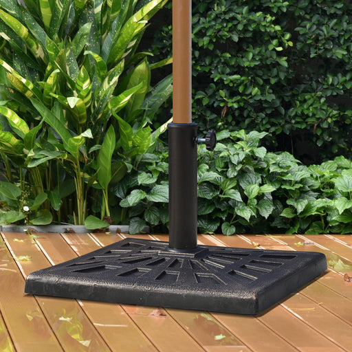 15kg Parasol Base Durable Patterned Colophony Garden Patio Square Umbrella Stand Base Stand Bronze