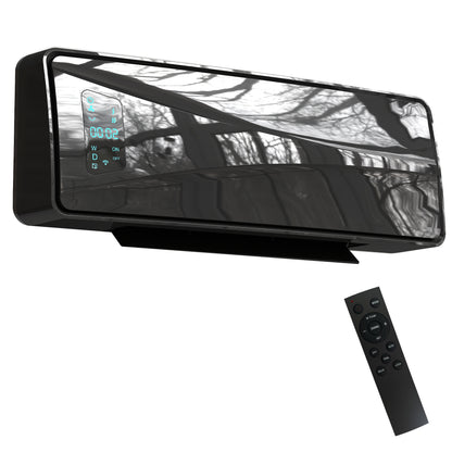 2000W Ceramic Electric Heater with Fan, Wall Heater, Black