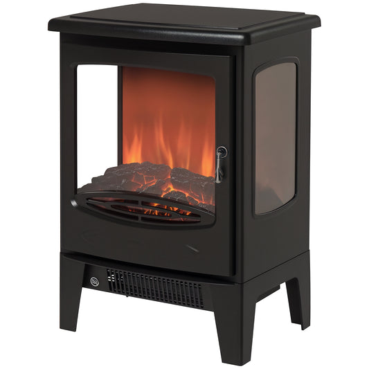 900W/1800W Freestanding Electric Fireplace w/ Adjustable Artificial Flame