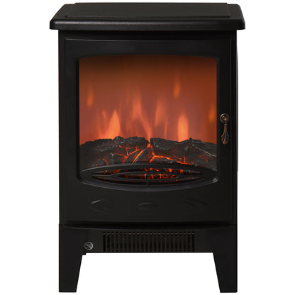 900W/1800W Freestanding Electric Fireplace w/ Adjustable Artificial Flame