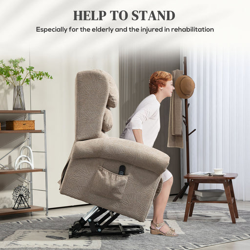 Power Lift Recliner Chair for Elderly with Remote Control, Khaki