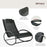 Rocking Chair Sun Lounger Recliner Rocker Texteline Fabric Patio Garden Relaxer with Pillow Black