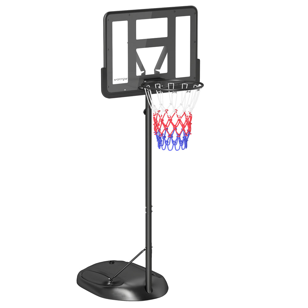 1.7-2.3m Basketball Hoop and Stand w/ Weighted Base, Wheels - Black