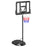 1.7-2.3m Basketball Hoop and Stand w/ Weighted Base, Wheels - Black