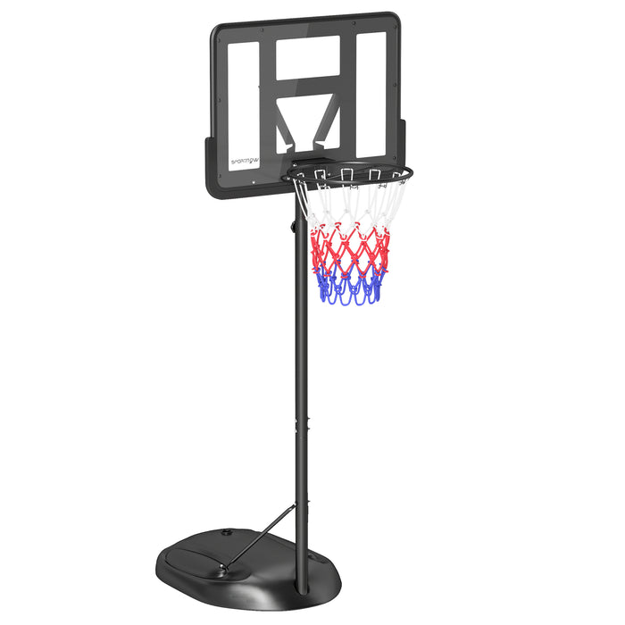 1.7-2.3m Basketball Hoop and Stand w/ Weighted Base, Wheels - Black