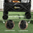 Folding Pull Along Cart Cargo Wagon Trolley with Telescopic Handle - Black