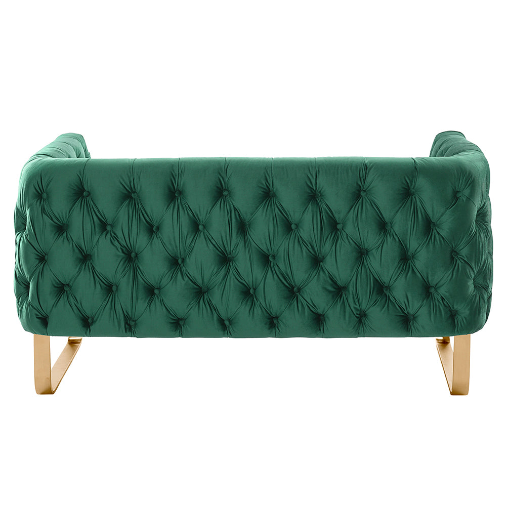 Grosvenor Two Seat Sofa - Bottle Green - Brushed Brass