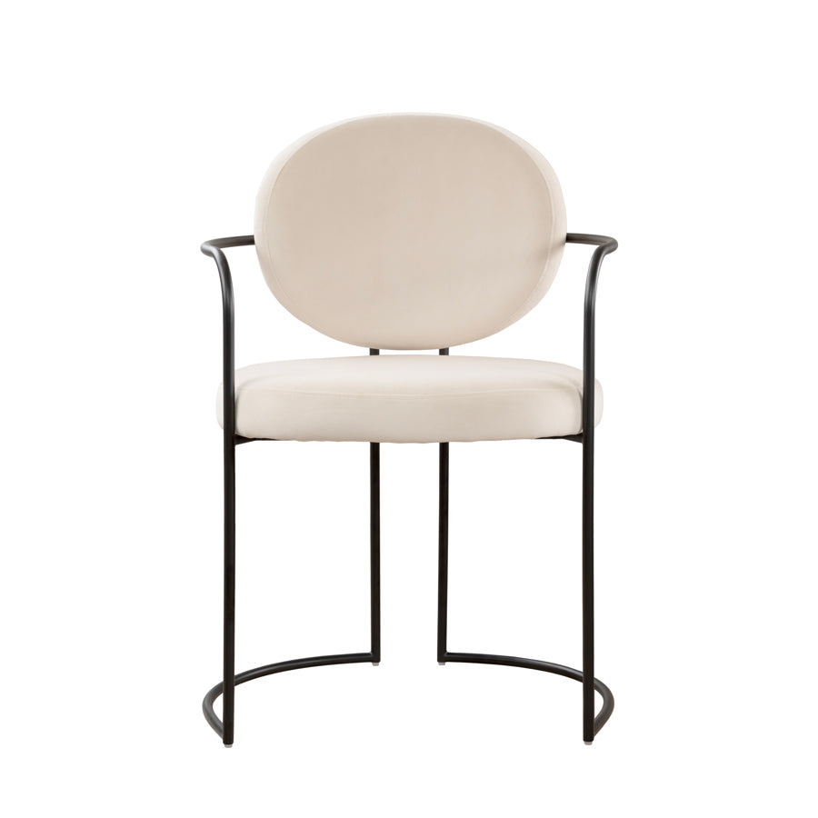 Angelica Dining Chair – Chalk – Black