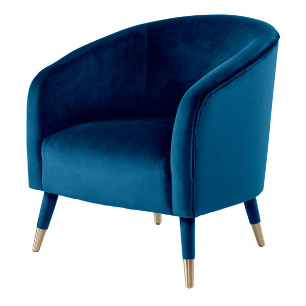 Bellucci Armchair - Navy Blue - Brass Caps