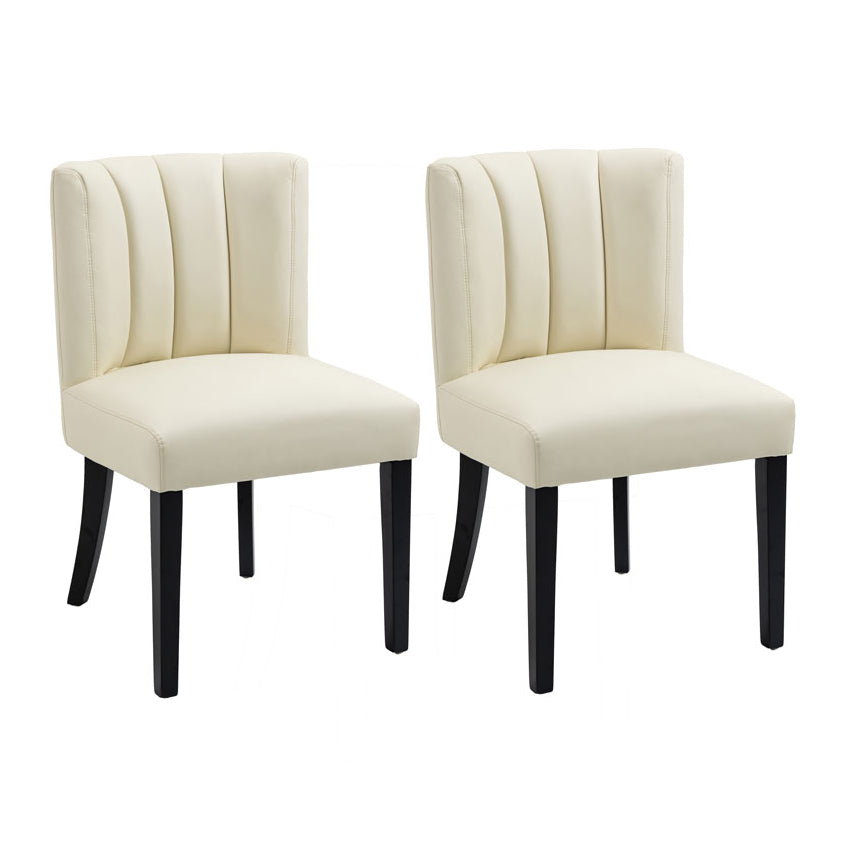 Set of 2 Hatfield Dining Chairs - Cream Faux leather