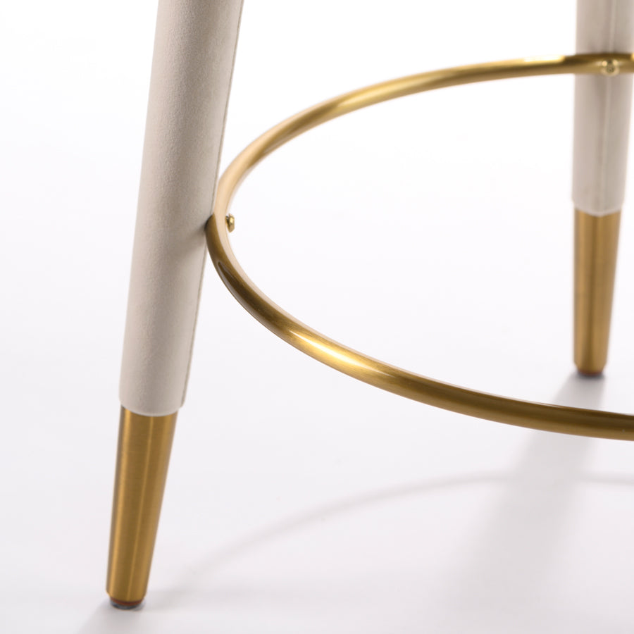 Sophia Counter stool - Chalk - Brass caps