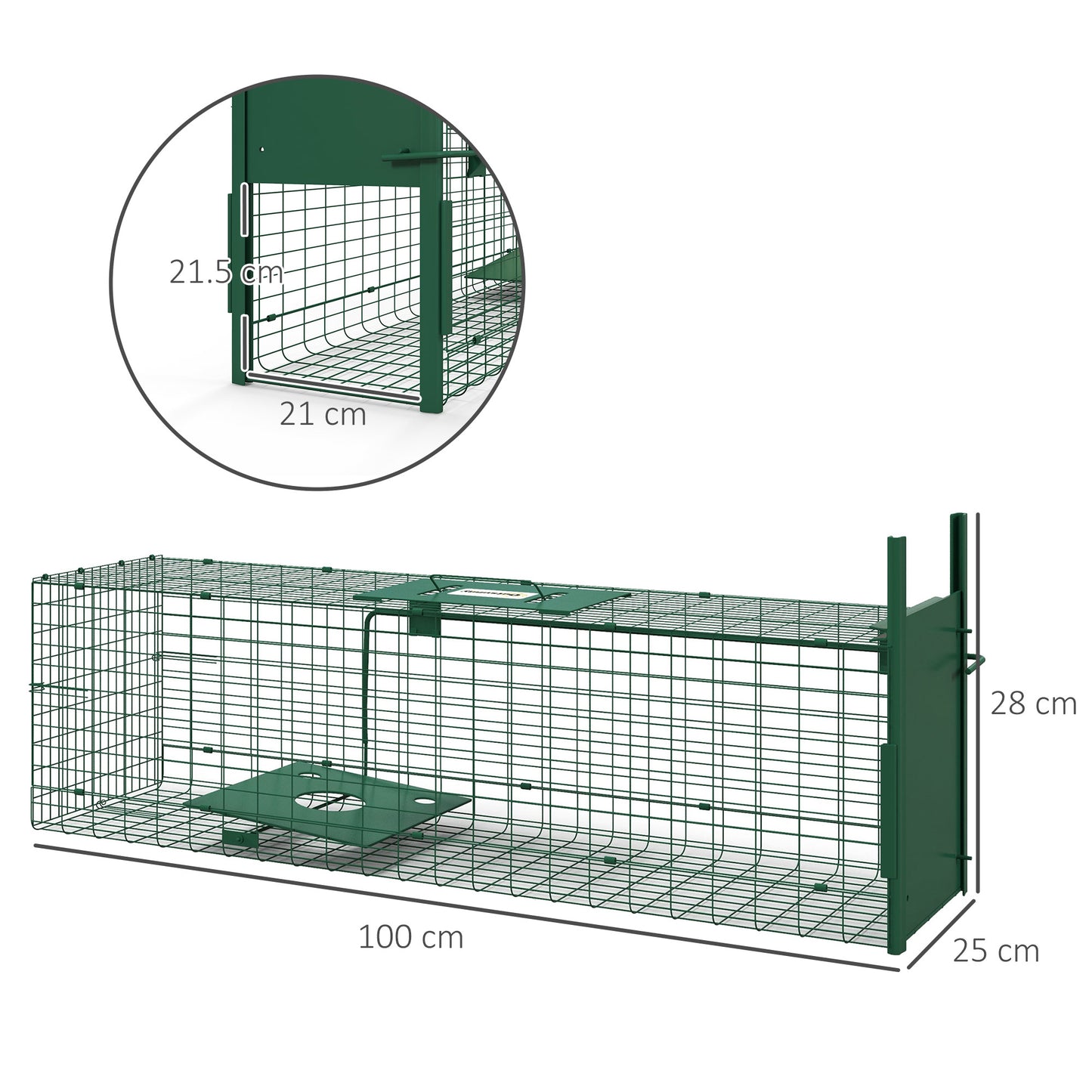 Single Door Humane Rat Trap for Small Animals, Dark Green