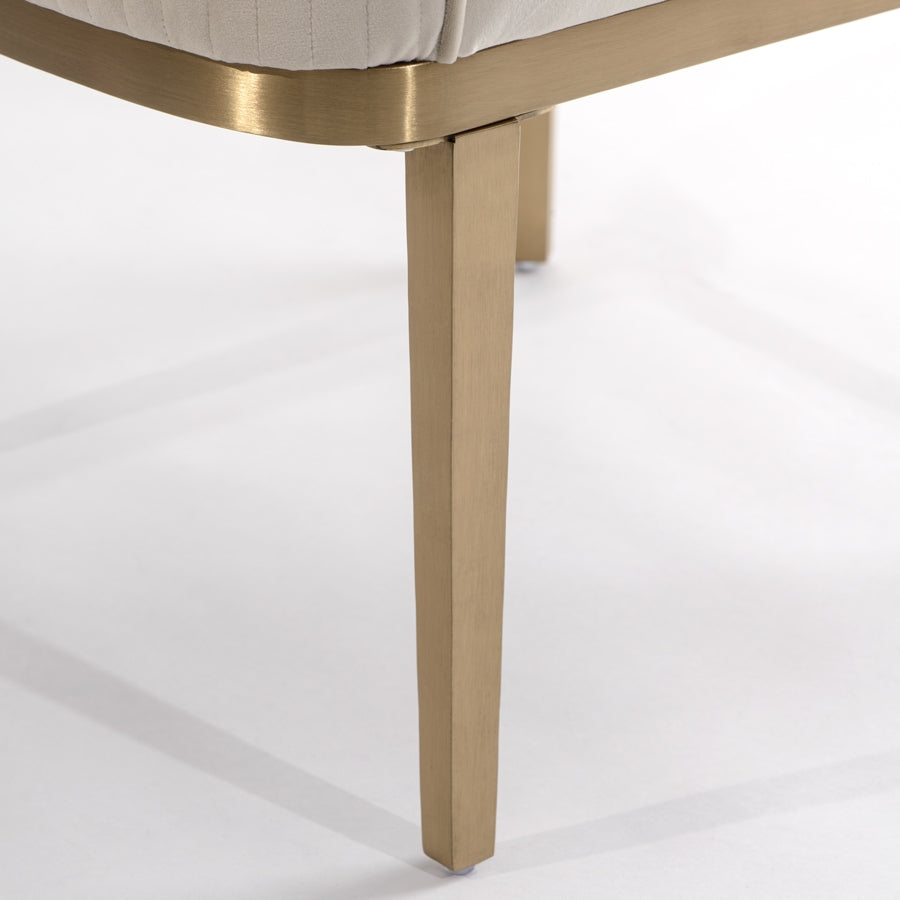 Ella Dining Chair - Chalk - Brass Base
