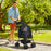 Pet Stroller Foldable Travel Carriage w/ Brake Basket Canopy, Black