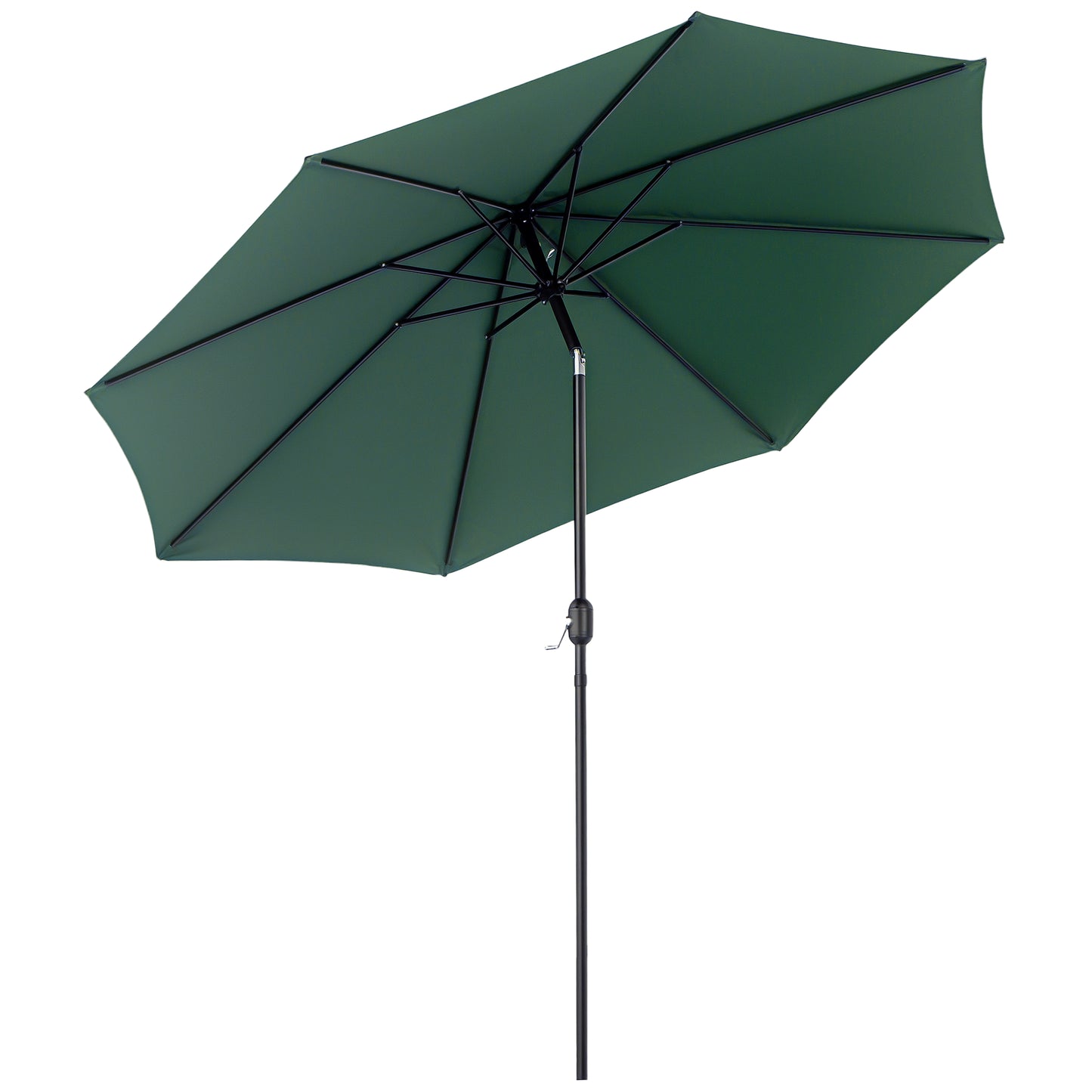 3(m) Patio Umbrella Outdoor Sunshade Canopy w/ Tilt & Crank Green